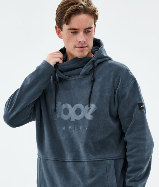 Fleece Hoodie Men Metal Blue