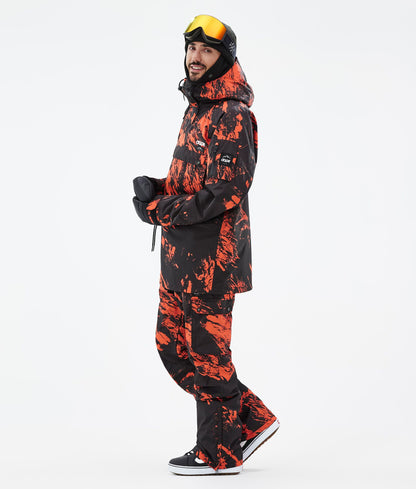 Snowboard Jacket Men Paint Orange