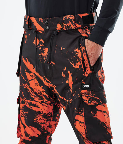 Snowboard Pants Men Paint Orange