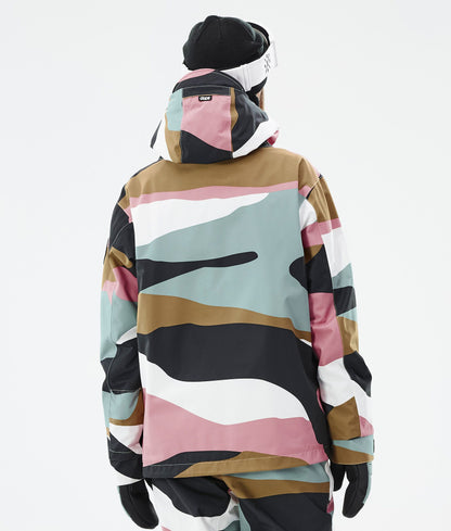 Snowboard Jacket Women Shards Gold Muted Pink