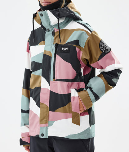Snowboard Jacket Women Shards Gold Muted Pink