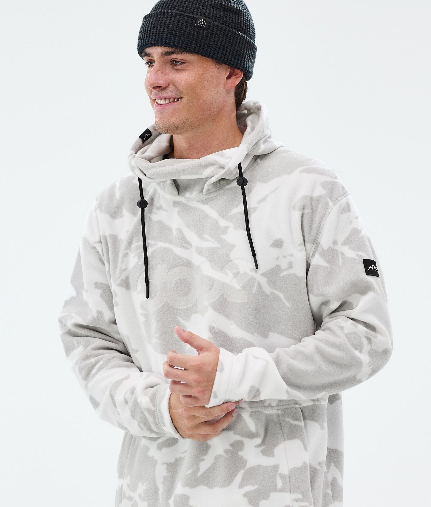 Fleece Hoodie Men Grey Camo