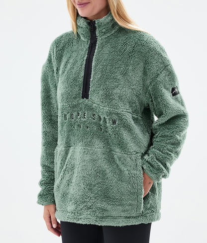 Fleece Sweater Women Faded Green