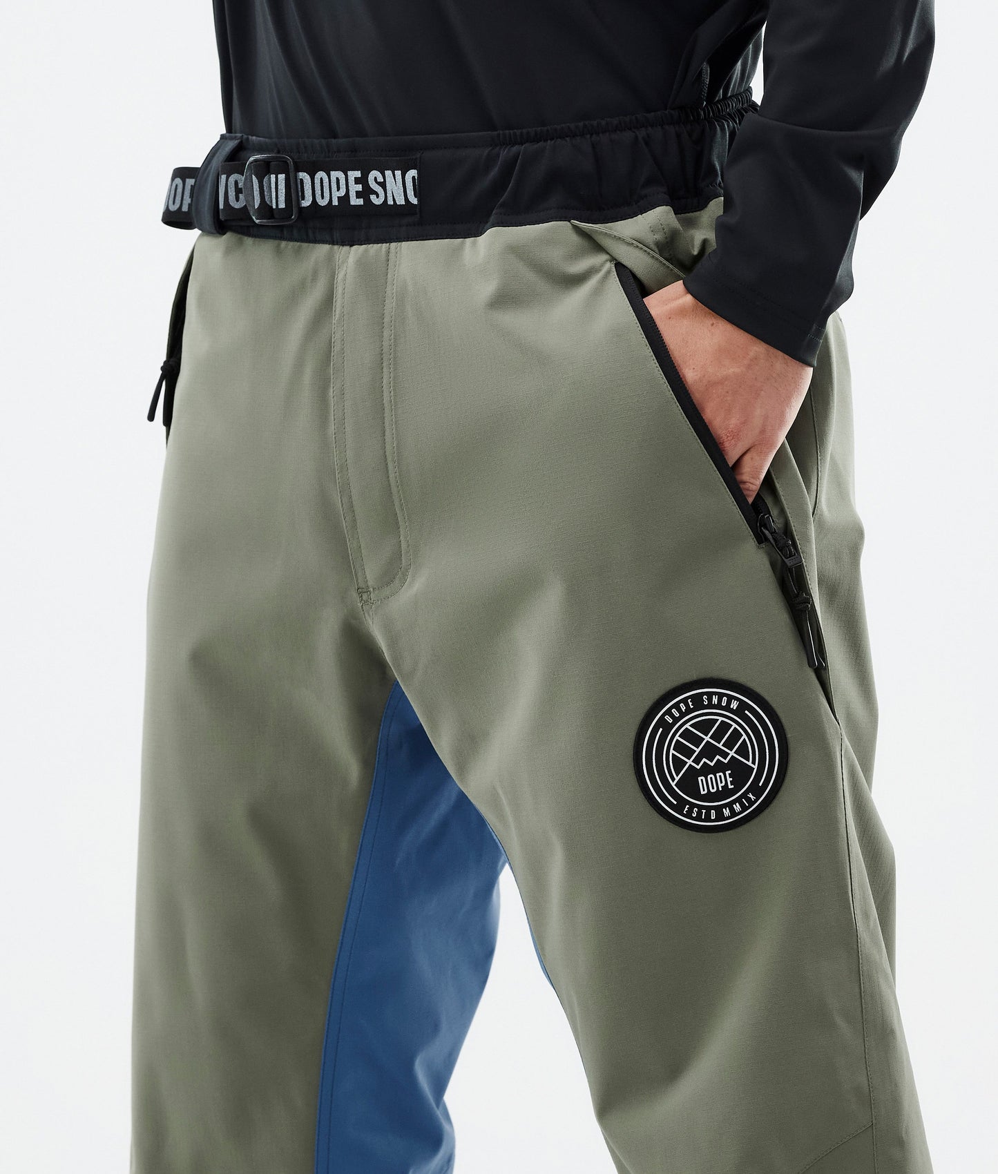 Snowboard Pants Men Greenish/Light Grey/Black/Blue Steel