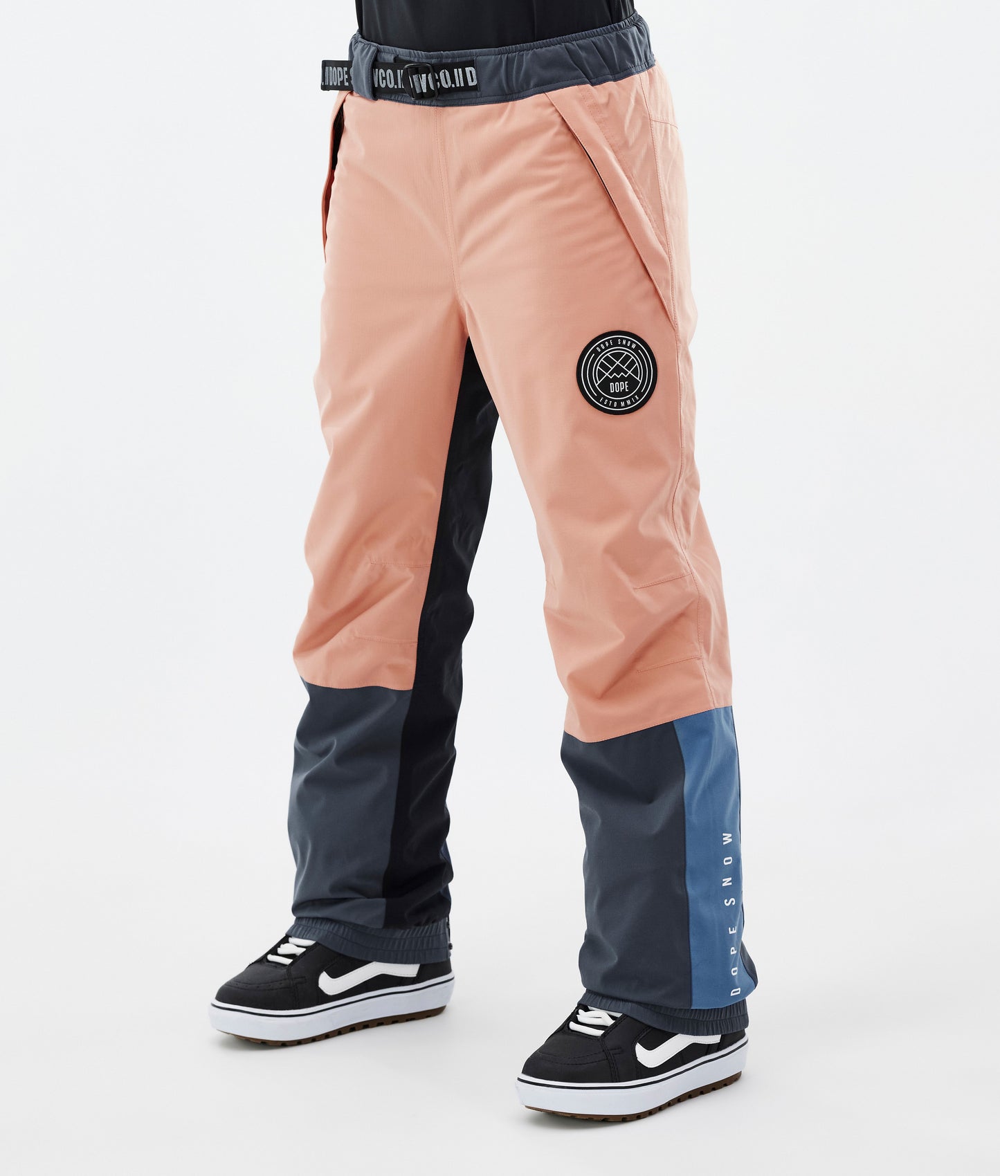 Snowboard Pants Women Blue Steel/Light Grey/Soft Pink/Greenish