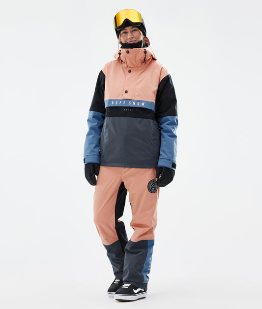 Snowboard Pants Women Faded Peach/Blue Steel/Black/Metal Blue