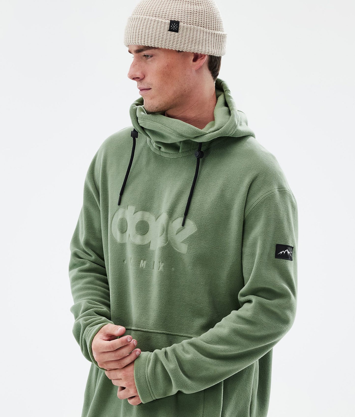 Fleece Hoodie Men Moss Green