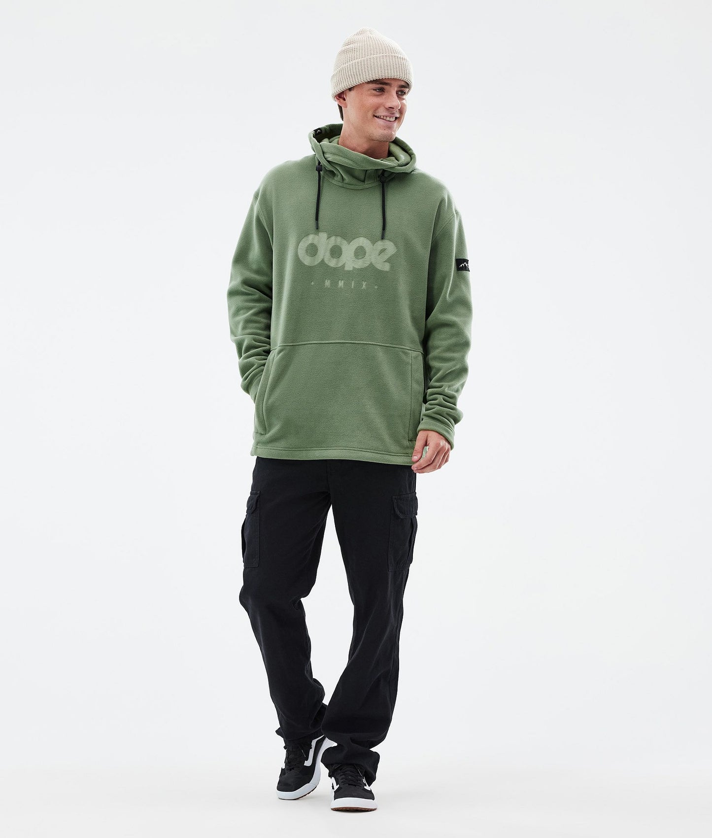 Fleece Hoodie Men Moss Green