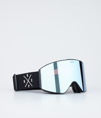 Ski Goggles White/Green Mirror