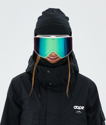 Ski Goggles White/Green Mirror