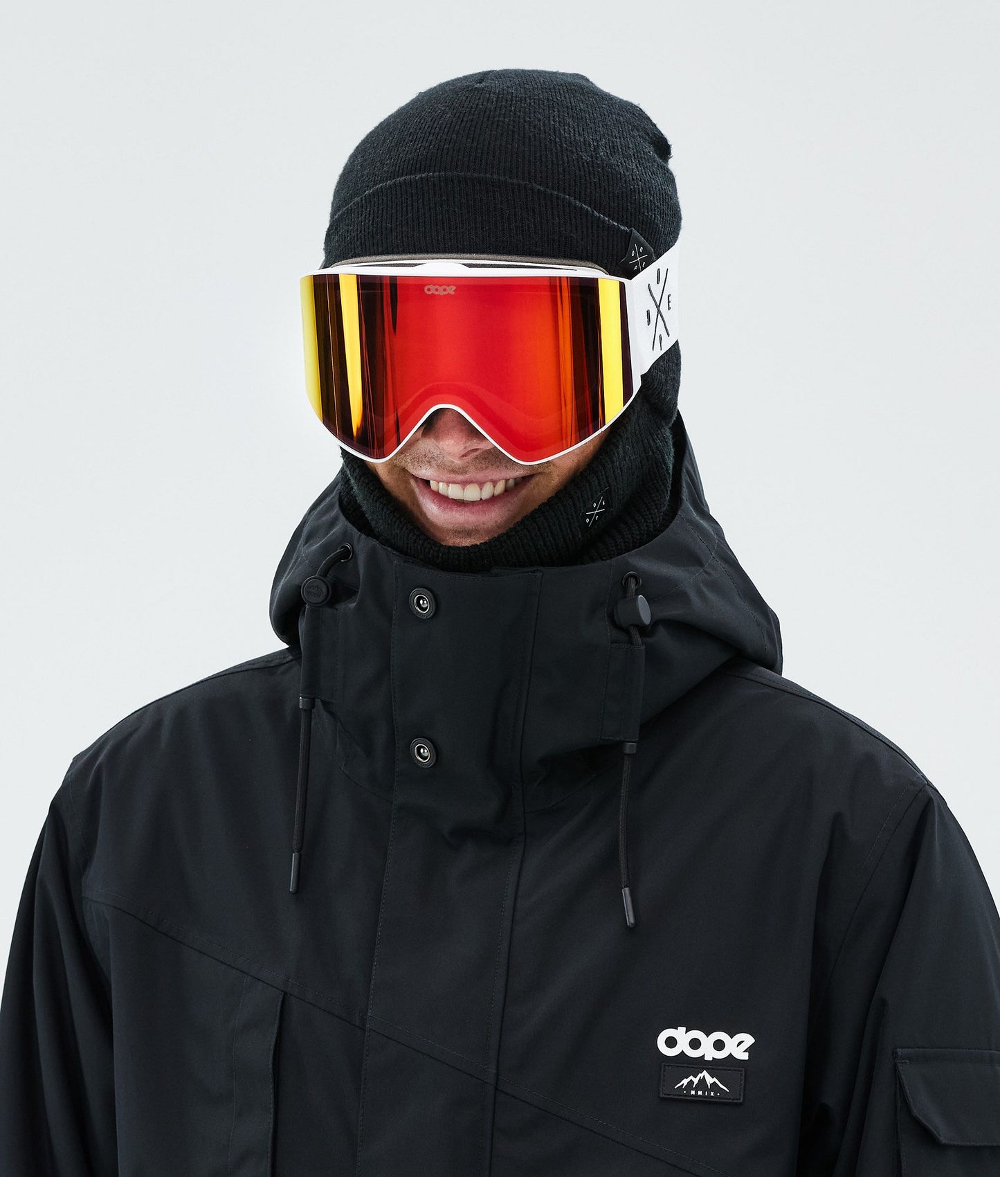 Ski Goggles White/Red Mirror