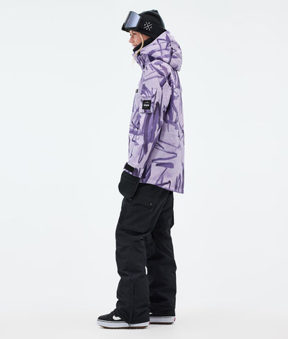 Snowboard Jacket Women Scribble Purple