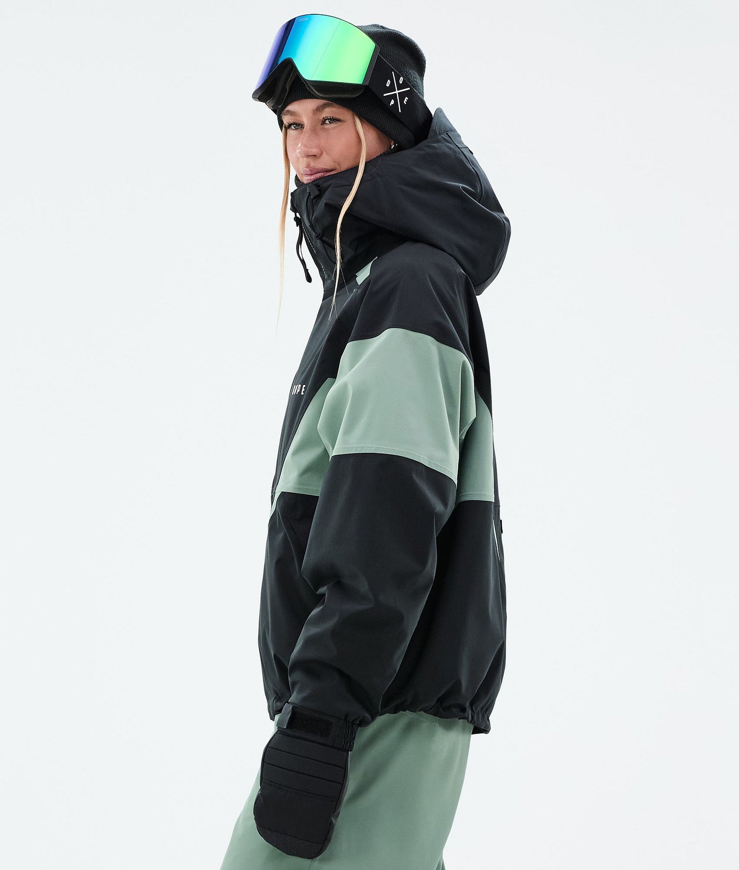 Snowboard Jacket Women Spike Black/Faded Green