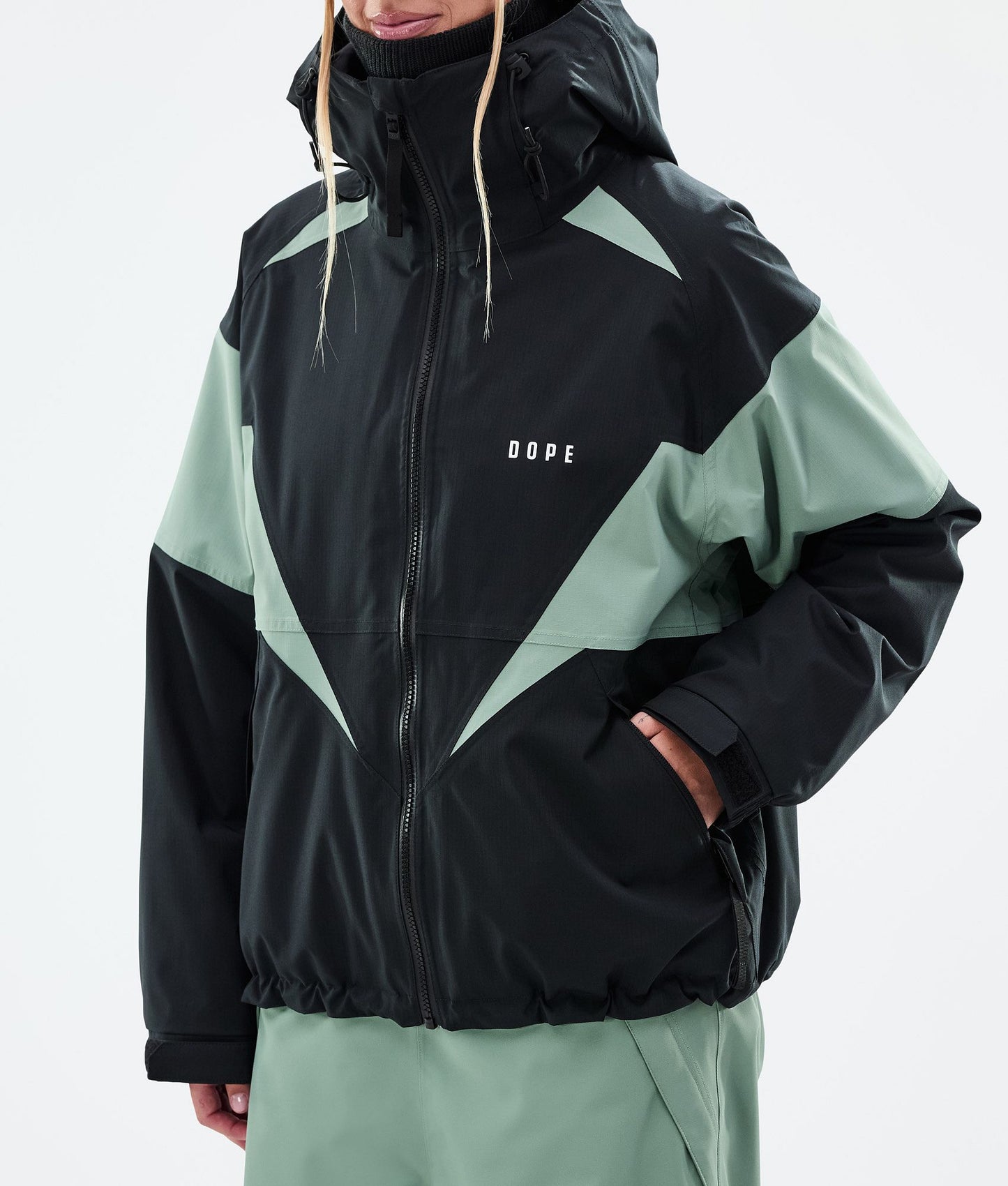 Snowboard Jacket Women Spike Black/Faded Green