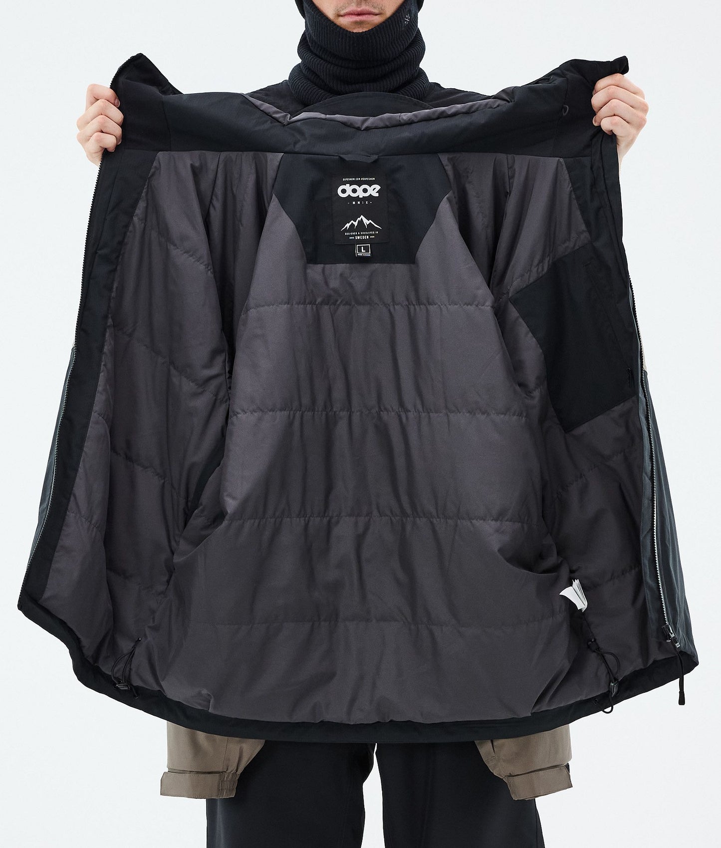 Snowboard Jacket Men Stripe Black/Walnut