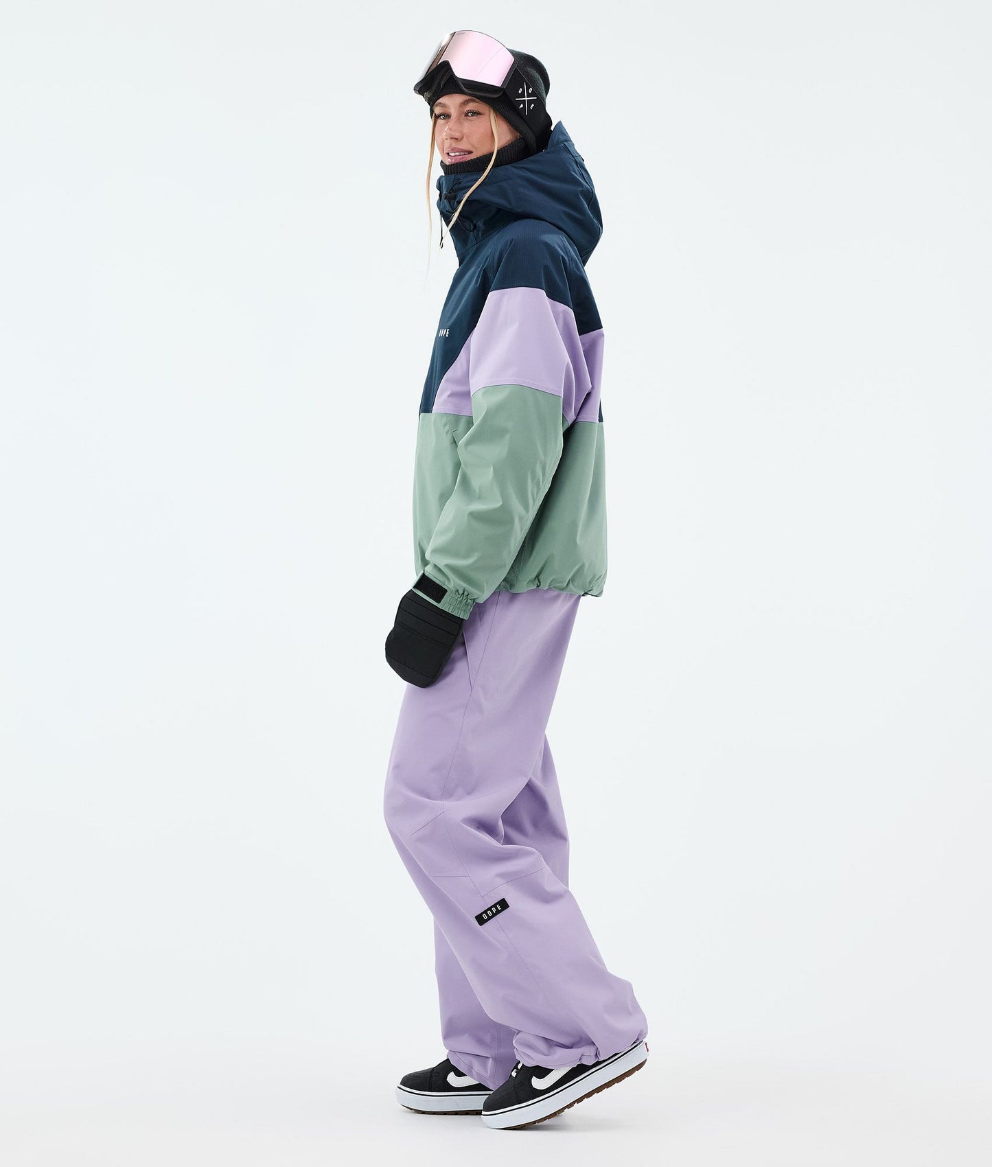 Snowboard Jacket Women Sport Dark Blue/Faded Violet/Faded Green