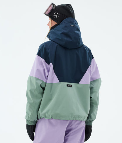 Snowboard Jacket Women Sport Dark Blue/Faded Violet/Faded Green