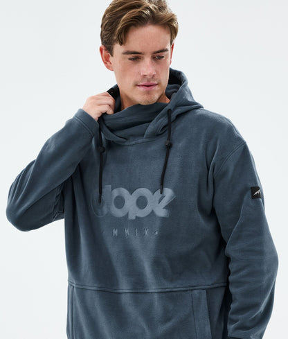Fleece Hoodie Men Metal Blue