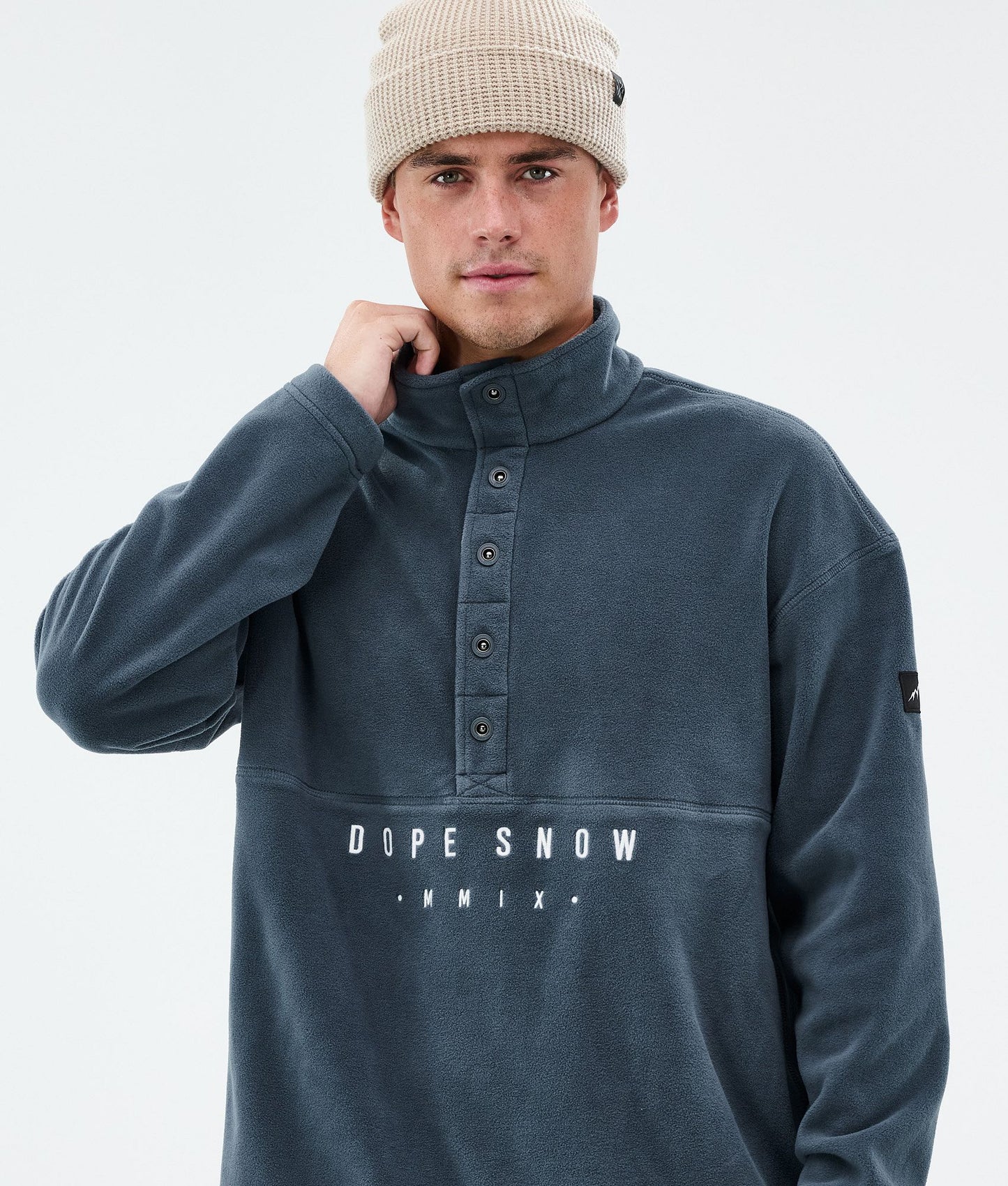 Fleece Sweater Men Metal Blue