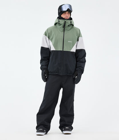 Snowboard Jacket Men Sport Moss Green/Light Grey/Black